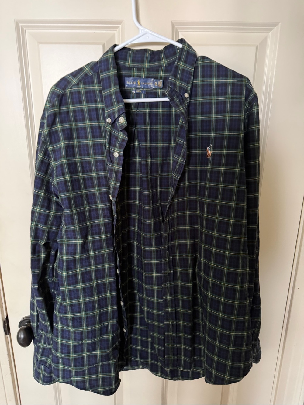 Ralph Lauren Navy & Green Plaid Button-Down Shirt